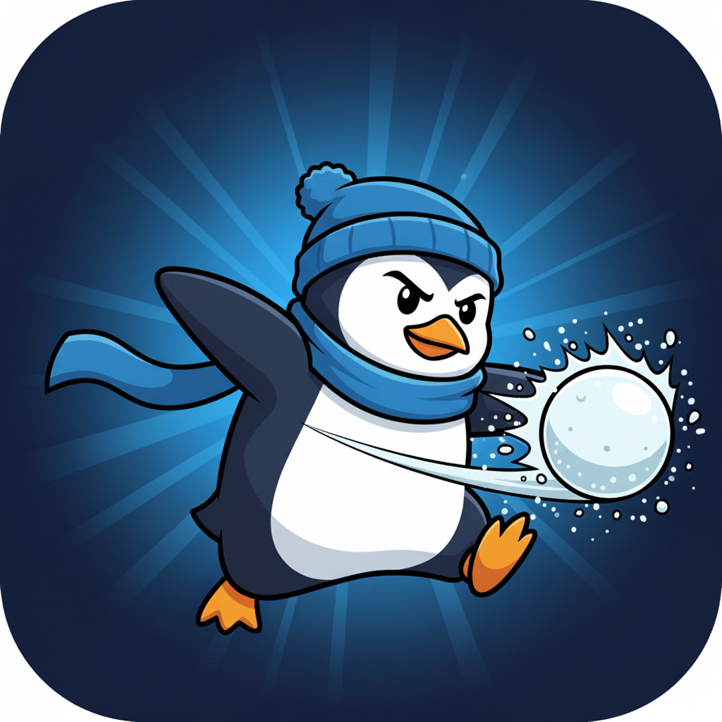 Snowball Smash mascot — Chip the penguin